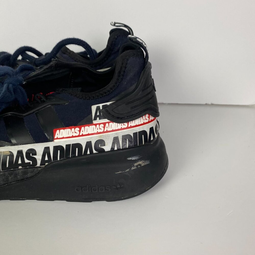 Adidas ZX 2K Boost Bold Logo Graphic Shoes Men's 10.5 Black Originals Sneakers - Picture 8 of 13